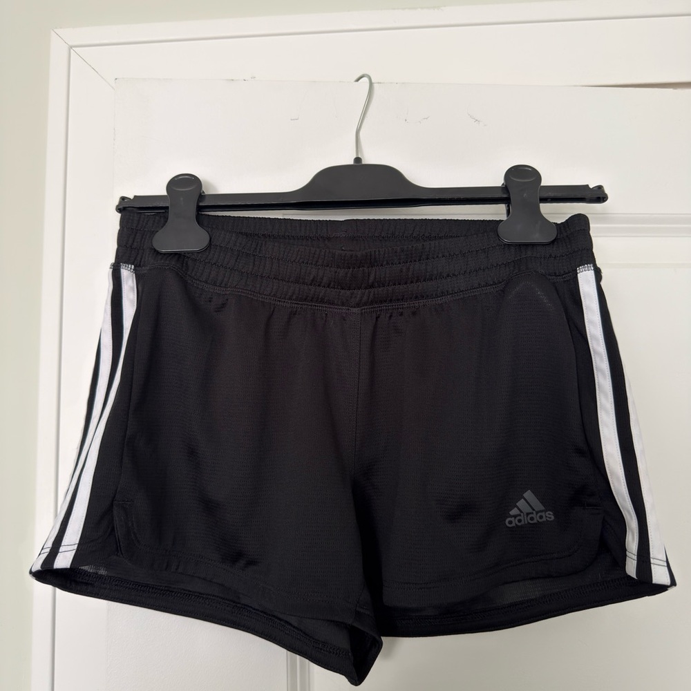 Adidas Aeroready Women's Black Athletic Shorts with White Stripes